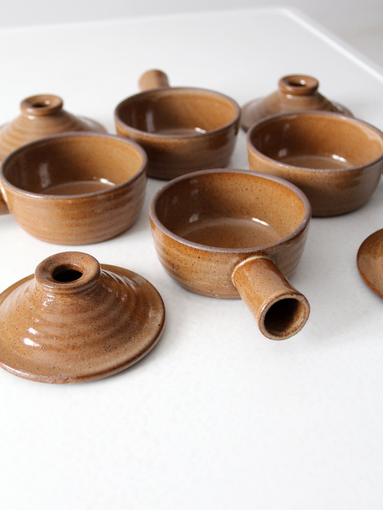 vintage crock bowls with lids set of 4