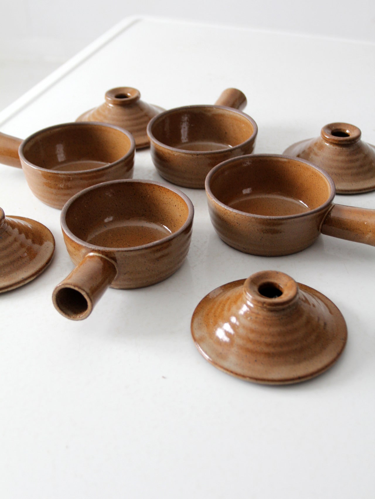 vintage crock bowls with lids set of 4