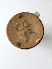 vintage studio pottery oil lamp vase