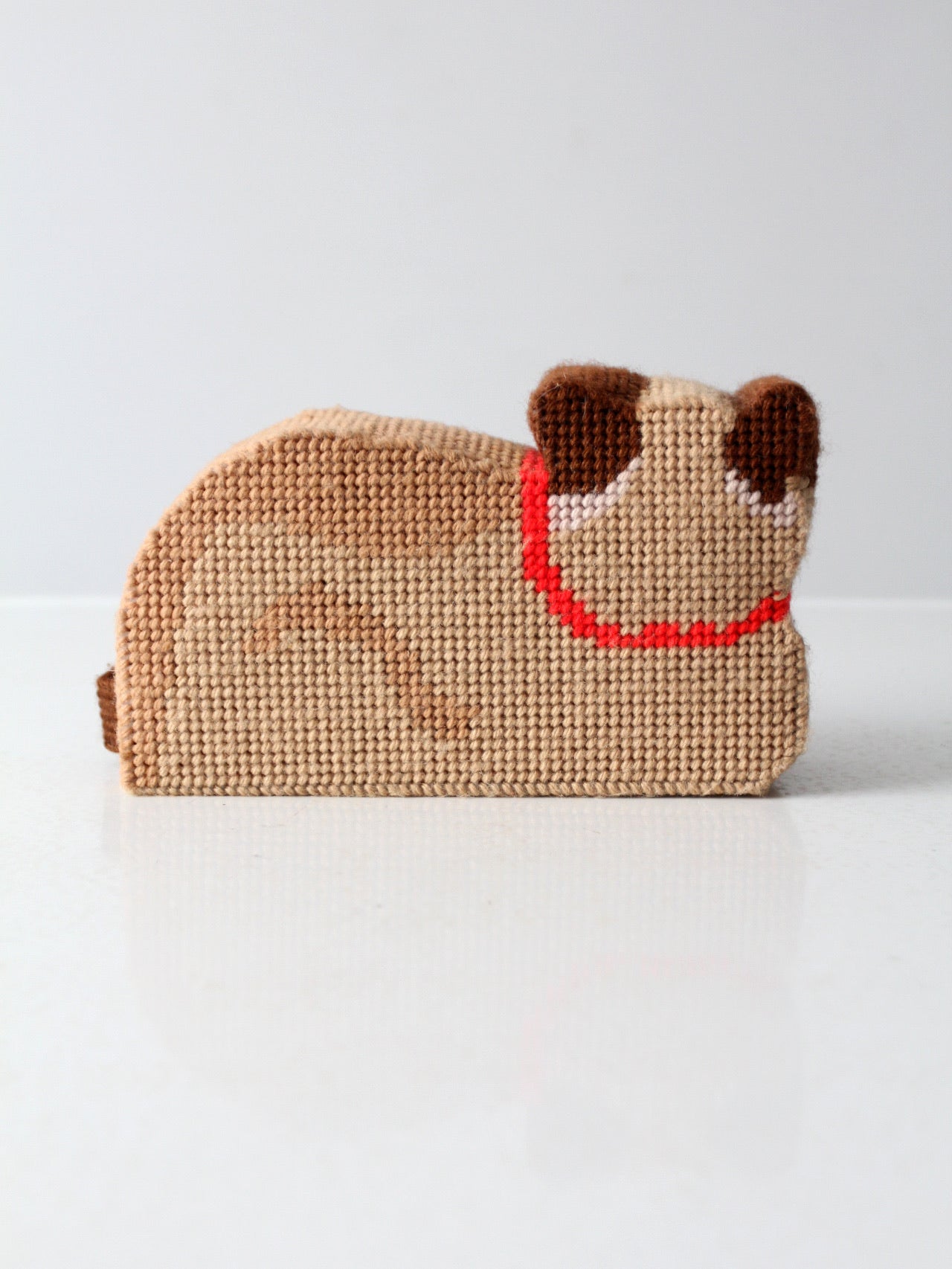 vintage needlepoint cat doorstop