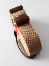 vintage needlepoint cat doorstop