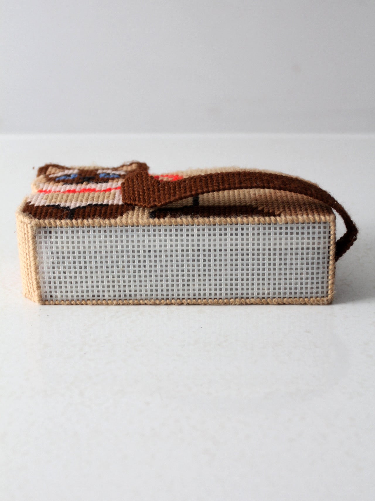 vintage needlepoint cat doorstop