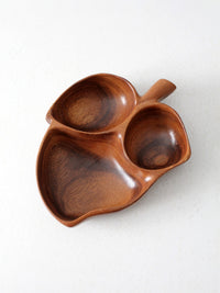 mid century monkey pod wood serving bowl