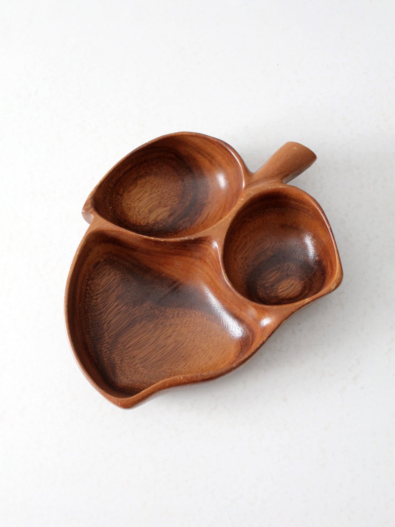 mid century monkey pod wood serving bowl