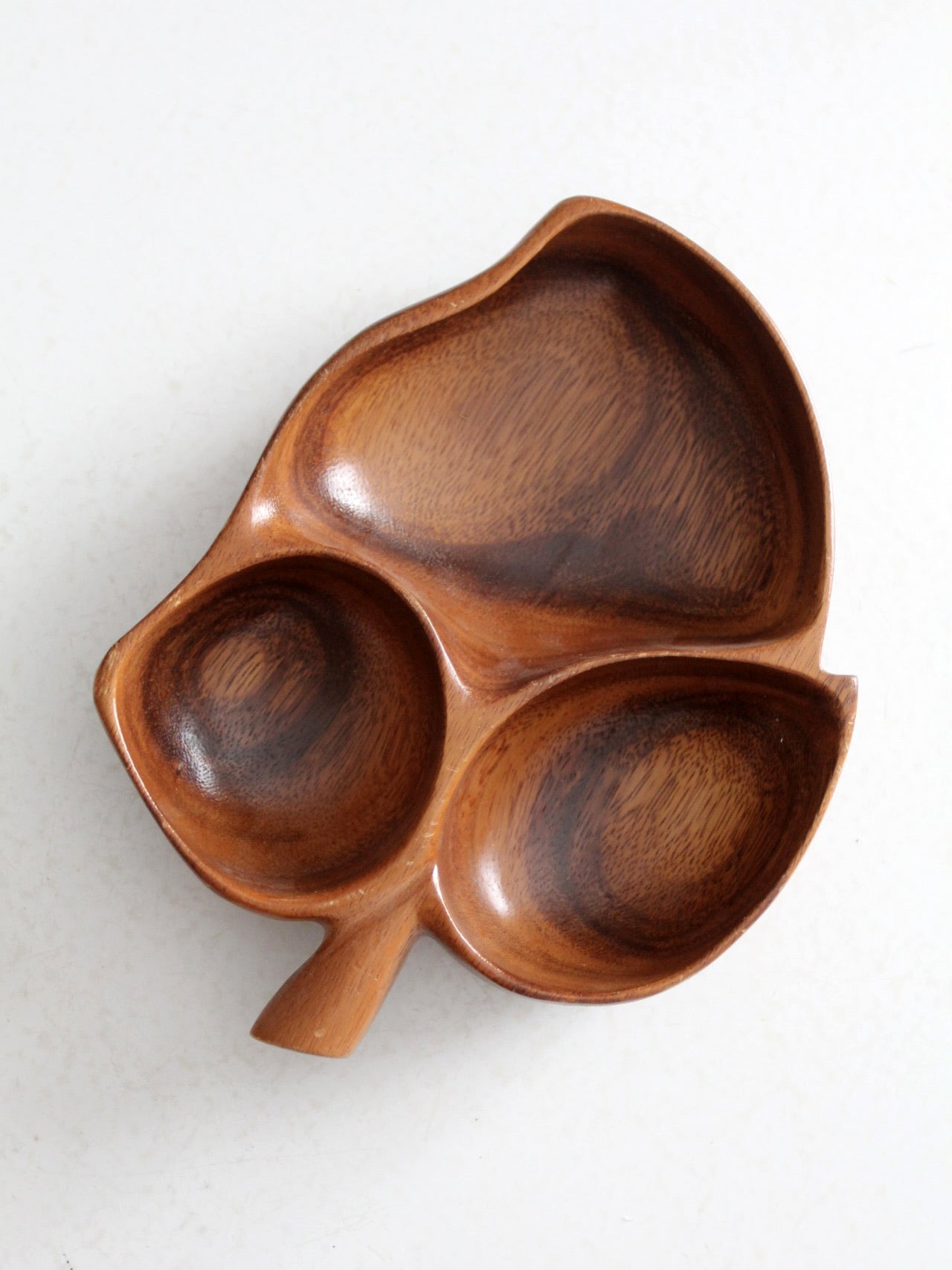 mid century monkey pod wood serving bowl
