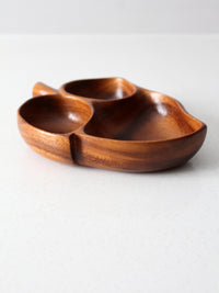 mid century monkey pod wood serving bowl
