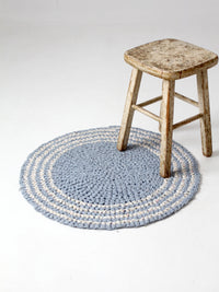 vintage round braided accent rug