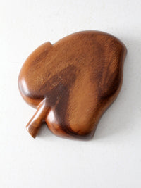 mid century monkey pod wood serving bowl