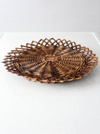 vintage wicker tray wall hanging