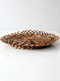 vintage wicker tray wall hanging