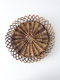 vintage wicker tray wall hanging