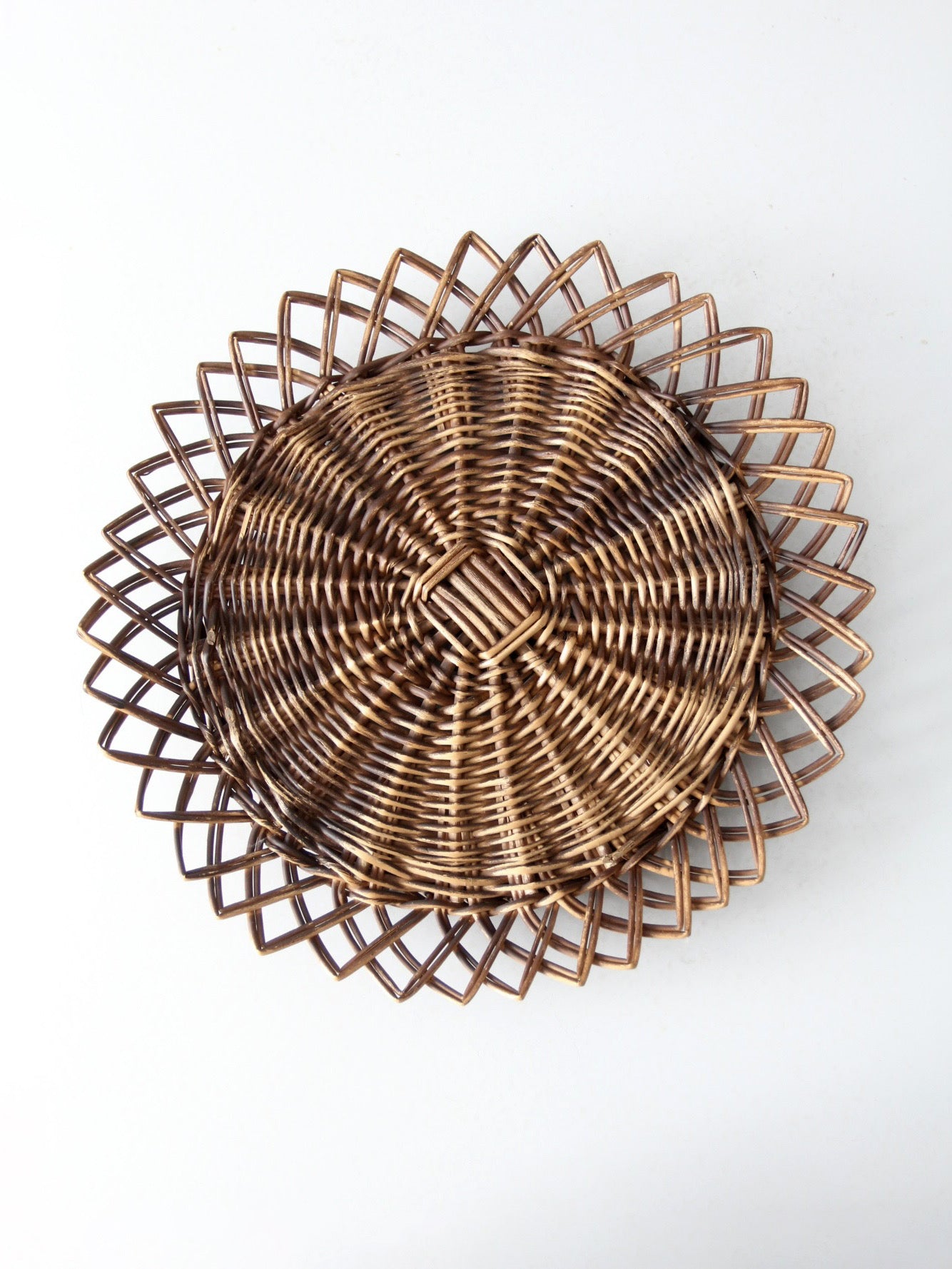 vintage wicker tray wall hanging