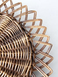 vintage wicker tray wall hanging