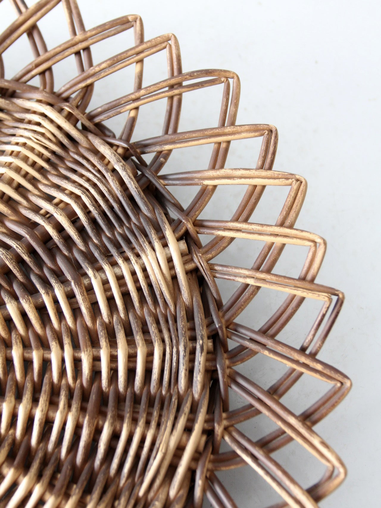vintage wicker tray wall hanging