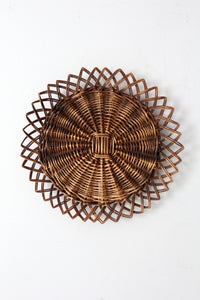 vintage wicker tray wall hanging