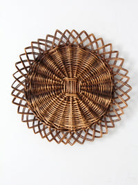 vintage wicker tray wall hanging