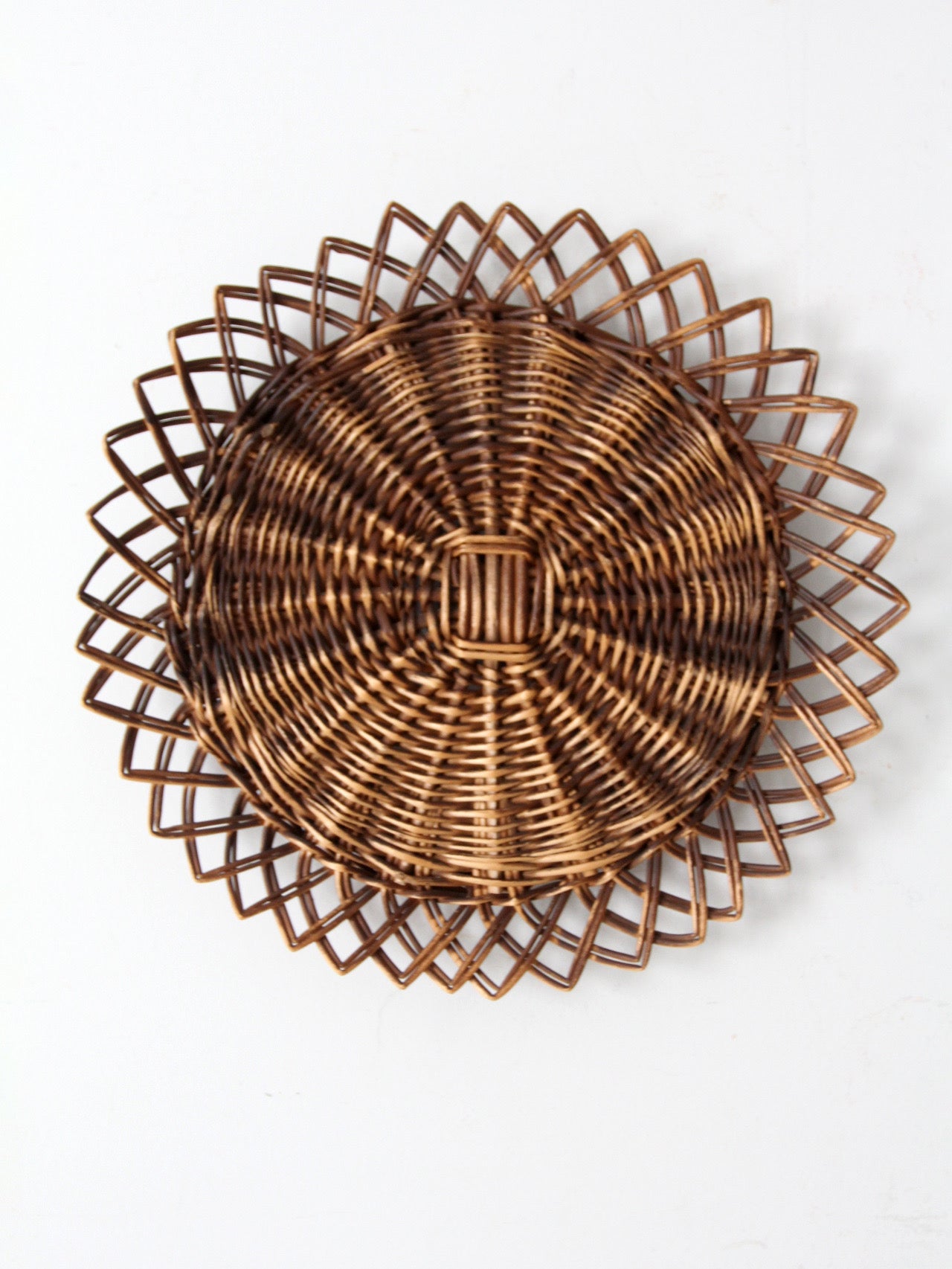 vintage wicker tray wall hanging