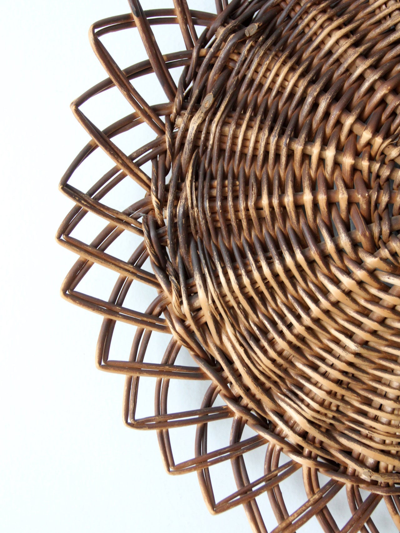 vintage wicker tray wall hanging