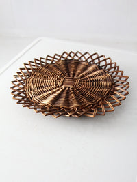 vintage wicker tray wall hanging
