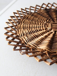 vintage wicker tray wall hanging