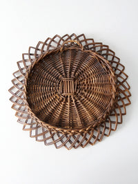 vintage wicker tray wall hanging