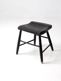 antique black wooden stool