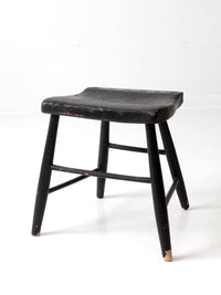antique black wooden stool