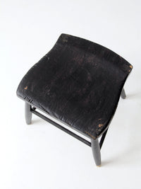 antique black wooden stool