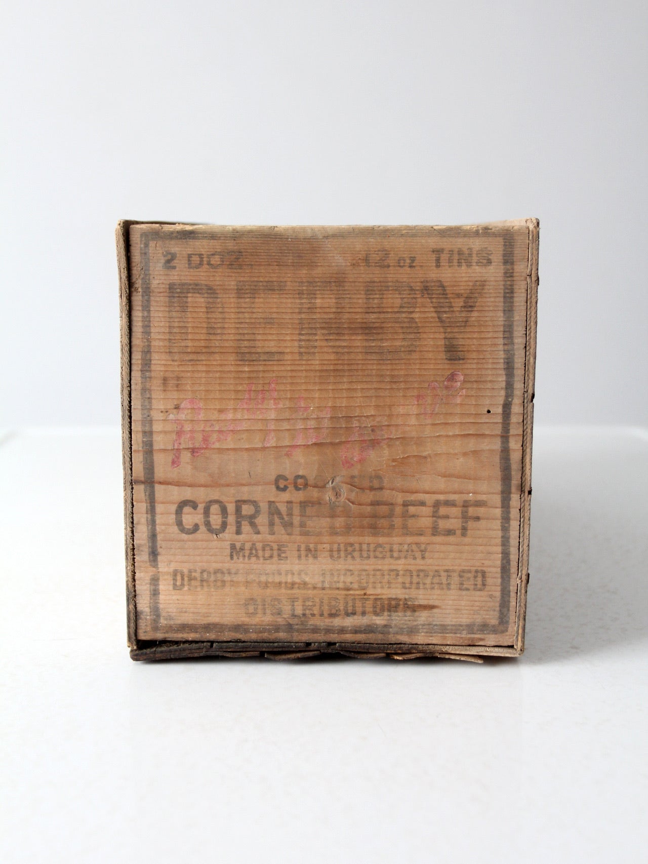 vintage Derby Foods wood crate