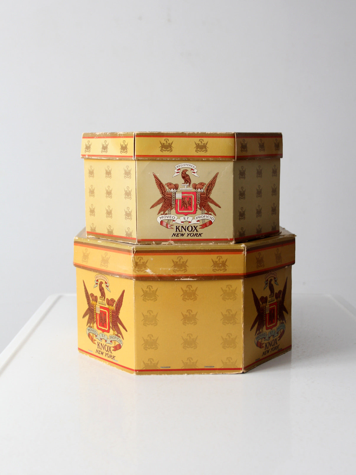 vintage knox hat boxes pair