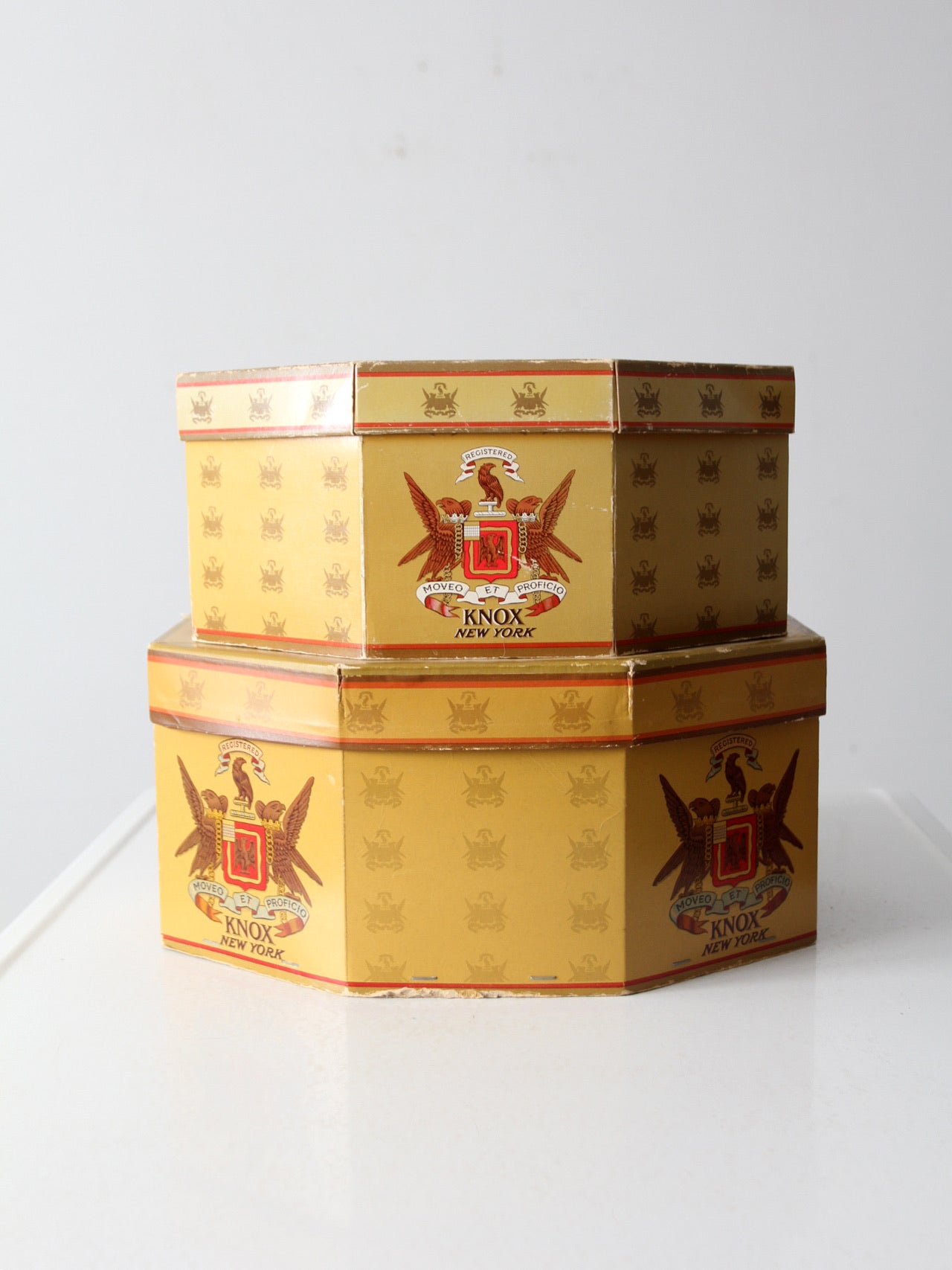 vintage knox hat boxes pair