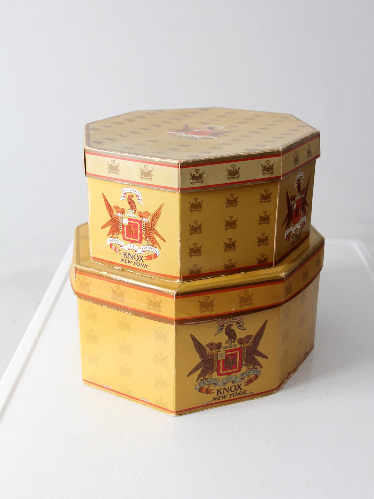 vintage knox hat boxes pair