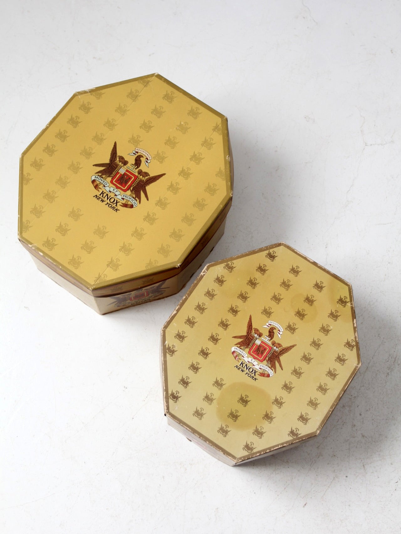 vintage knox hat boxes pair