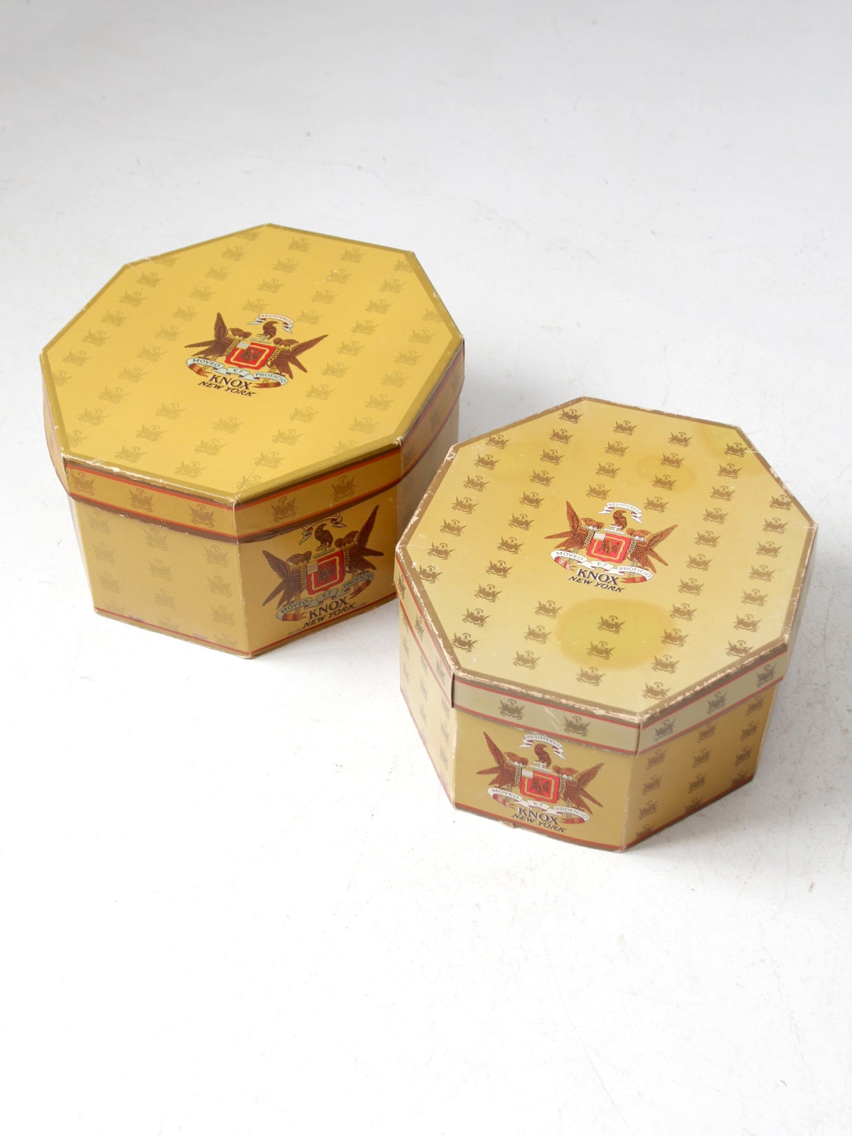 vintage knox hat boxes pair
