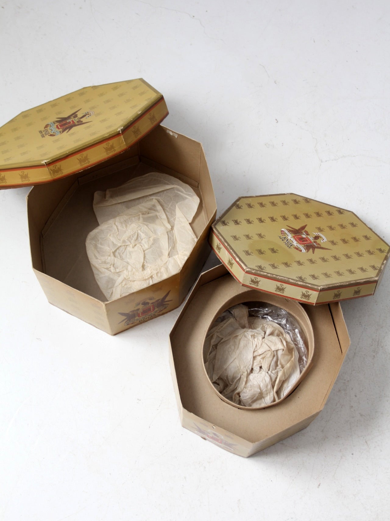 vintage knox hat boxes pair