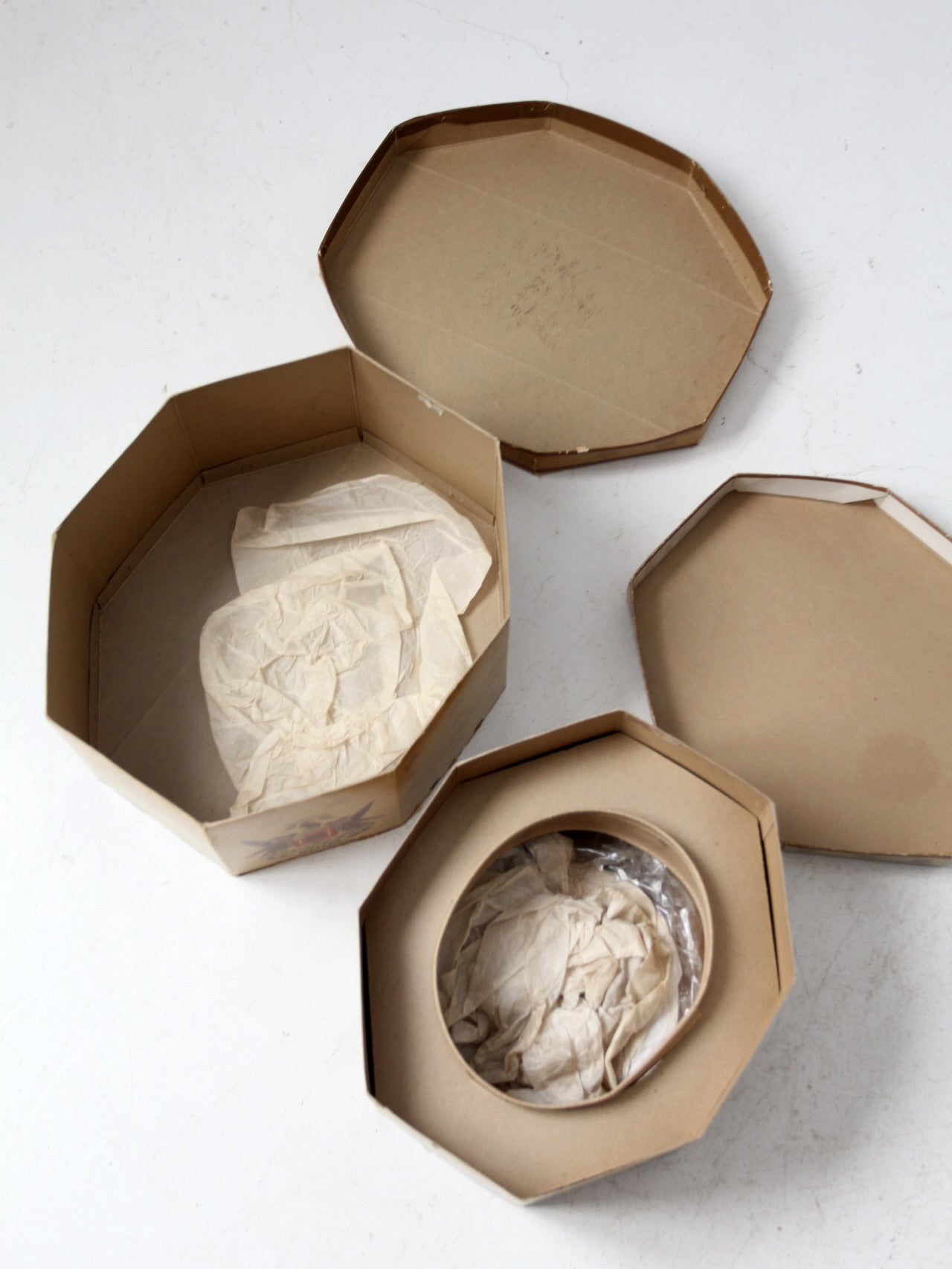 vintage knox hat boxes pair