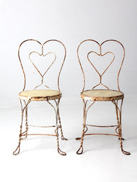 antique ice cream parlor chairs pair