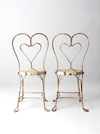 antique ice cream parlor chairs pair