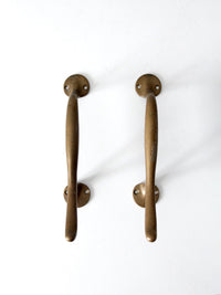 vintage brass door handles pair