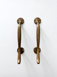 vintage brass door handles pair
