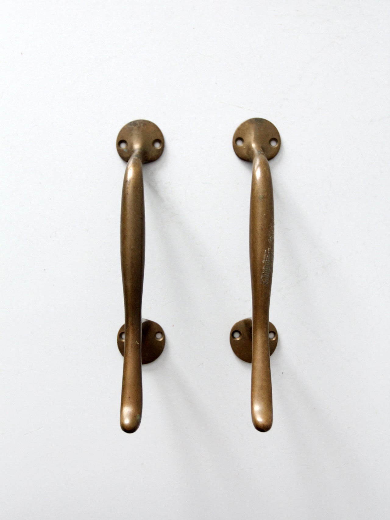 vintage brass door handles pair