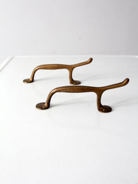 vintage brass door handles pair