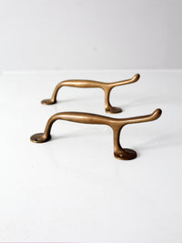 vintage brass door handles pair