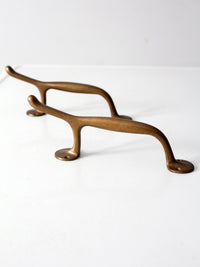 vintage brass door handles pair