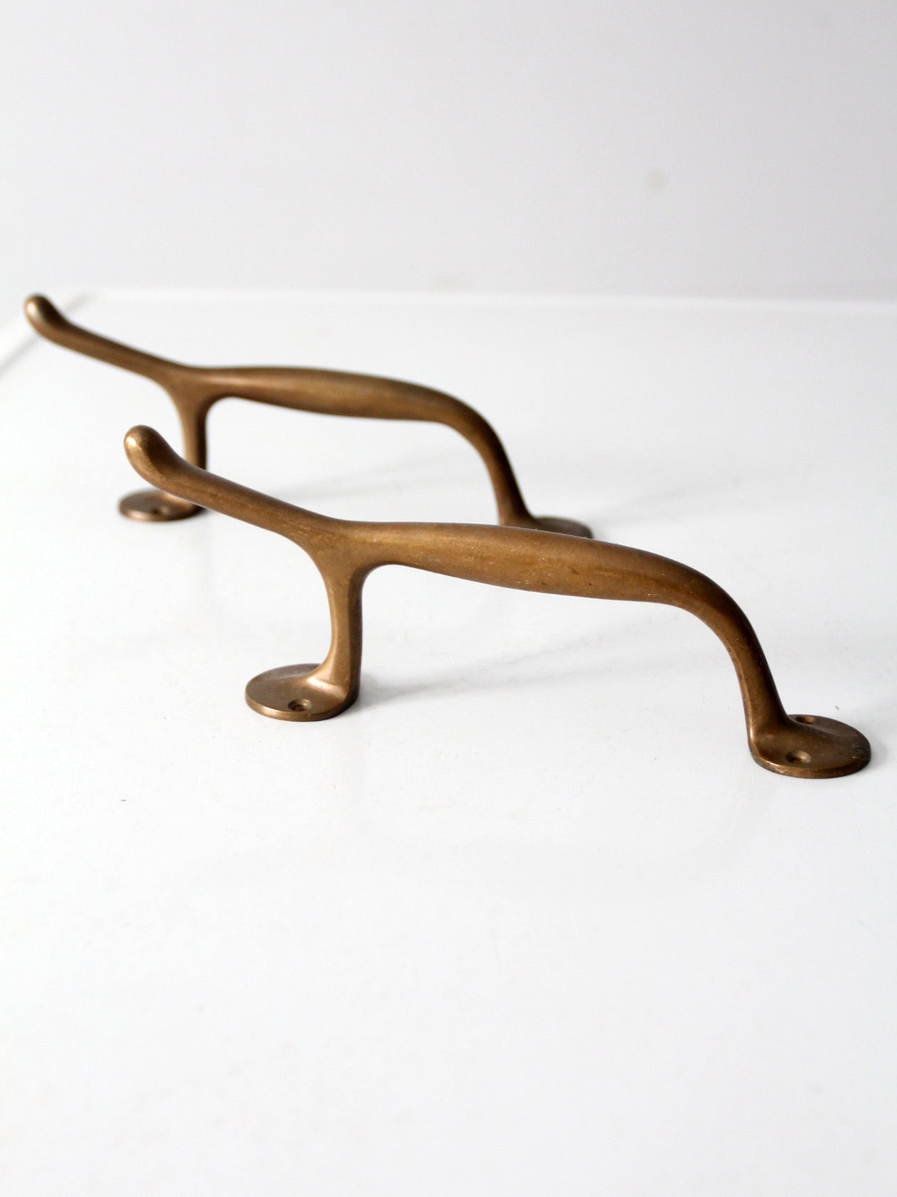 vintage brass door handles pair