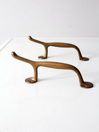 vintage brass door handles pair