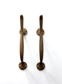 vintage brass door handles pair