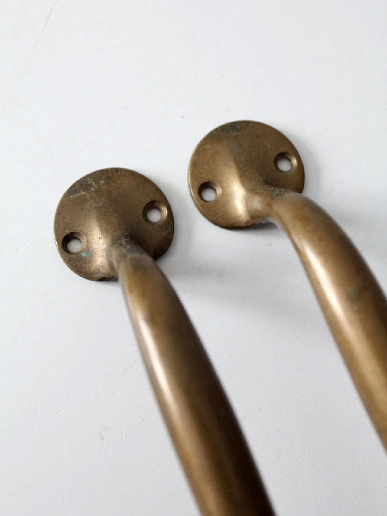 vintage brass door handles pair