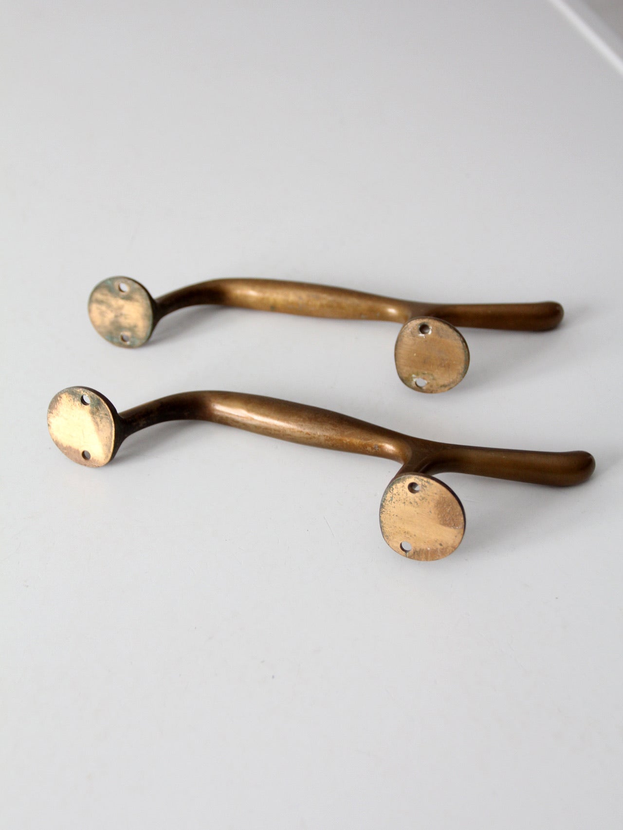 vintage brass door handles pair