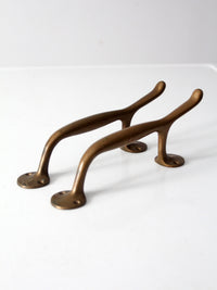 vintage brass door handles pair